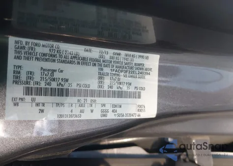 2014 Ford Focus Se z USA, uszkodzony, nr VIN 1FADP3F22EL240394